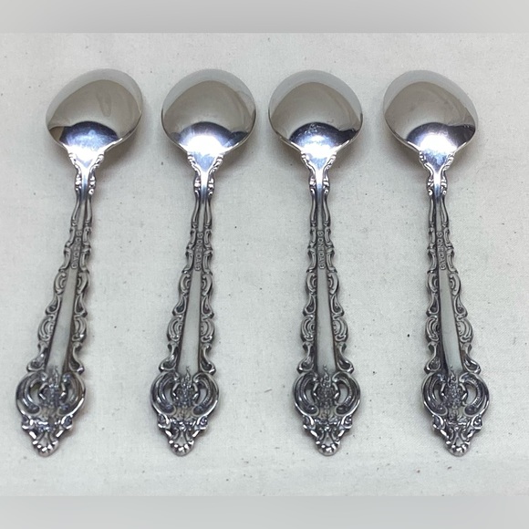 4 Oneida DA VINCI Scrolls Cube Stainless Flatware TEASPOONS 6 1/4” - Picture 2 of 4